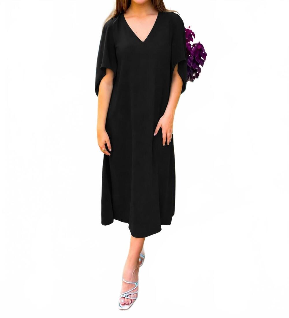 NEW ANNA CATE meredith midi dress in black